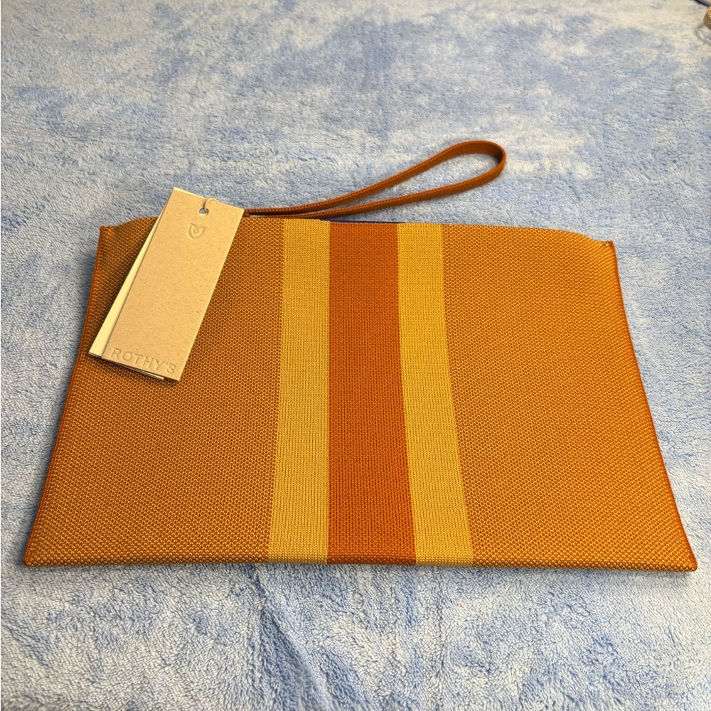 Rothy's Vibrant Orange and Tan Pouch - Picture 4 of 4